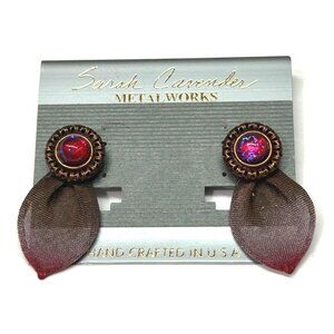 New Sarah Cavender Metalworks Handcrafted Earrings metal mesh‎
